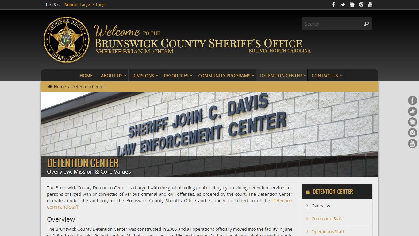 Detention Center | Brunswick County Sheriff's Office